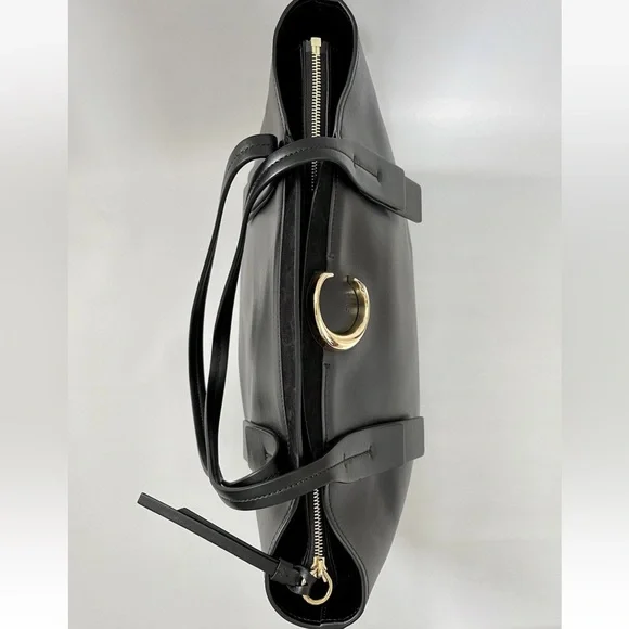 CHLOE MEDIUM ZIPPED C BLACK LEATHER TOTE BAG New With Imperfections - Picture 6 of 11